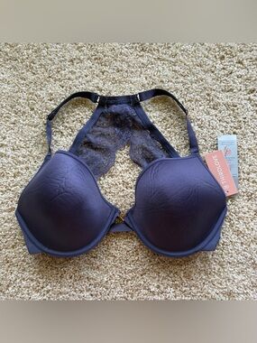 ThirdLove Lace Racerback Bra 32F 34E Purple Plum Underwire Convertible NWT